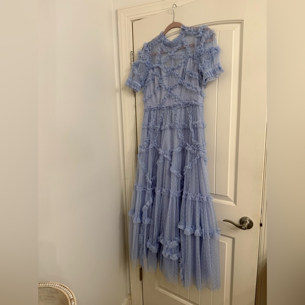 Light Blue Ruffled Tulle Dress - Picture 1 of 1